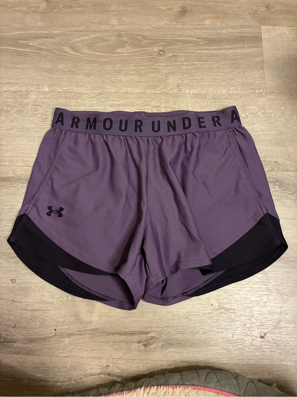 Under Armour Women's Purple Athletic Running Shorts with Black Trim